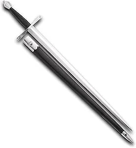 Medieval Shrewsbury Sword with Hand Forged High Carbon Steel Blade and Leather Scabbard