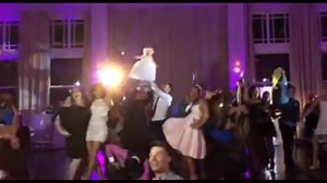 Watch: Cheerleaders break into epic wedding dance