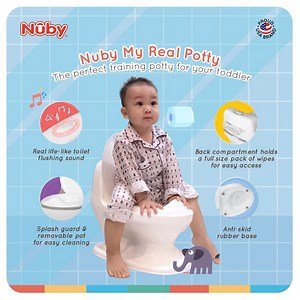 ✨Nuby My Real Potty✨, the perfect potty training companion for your little one's big milestone. . 💖Innovative design for easy and effective potty training 💖Provides a secure seating position for your child 💖Removable and easy-to-clean potty basin 💖Realistic flush sound and handle for a fun and engaging experience . Trust Nuby My Real Potty to be your reliable partner in helping your child succeed in this important developmental stage🥰. 👉 https://bit.ly/NubyMyPotty . . #nubymalaysia #NubyPo