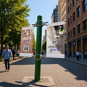 [Hot Item] Aluminum Alloy Light Pole Advertising Banner Hanging Systems