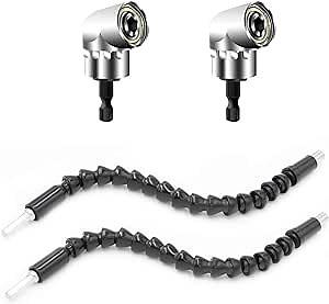 Flexible Drill Bit Extension Set with Drill Bit Sets, Flexible Drill Shank, Hex Shank Flexible Drill Bit Connecting, Universal Socket Adapter Set, Drill Bit Extension Set Hand Tools Set (4PCS)