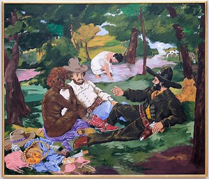 artists reinterpret manet’s 'le déjeuner sur l’herbe' at jeffrey deitech los angeles