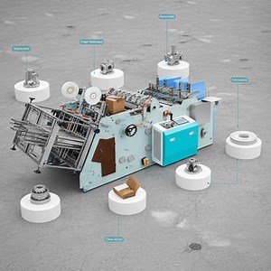 [Hot Item] Hamburger Lunch Fried Chicken Potato Chips French Fries Pizza Paper Box Making Machine