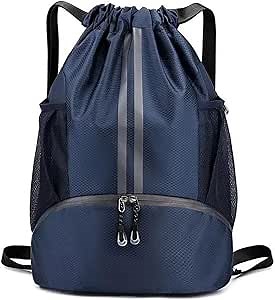 Basketball backpack with shoe compartment Dry Wet Separation Storage Bag for Men Boy Girls Blue Black Outdoor Sports Leisure Backpack (Navy blue)