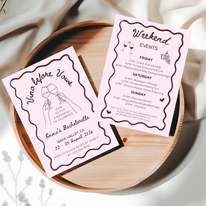 Wine Bachelorette Invitation & Itinerary Template: Vino Before Vows (digital Download) - Etsy