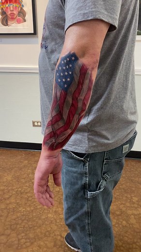 American Flag Tattoo #tattoos #colortattoo #flagtattoos