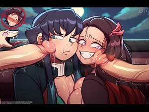 Muichiro and nezuko having fun