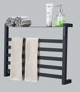 [Hot Item] Electric Heated Towel Warmer Carbon Fiber Heating Towel Rack with Timer Temperature Control