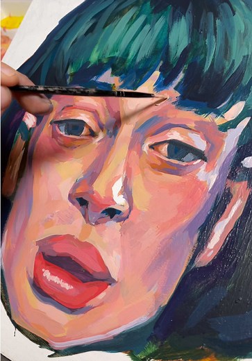 I kinda missed acrylic paint! Can you guess who? #art #painting | paint