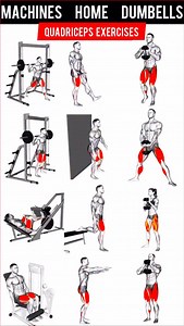 17K views · 1.5K reactions | Machines + home + dumbells quads exercises | Azra Fitness | Facebook