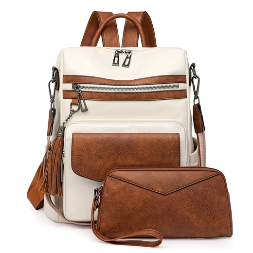 HONGLONG Backpack Purse for Women PU Leather Backpack Ladies Fashion Handbag Designer Shoulder Bag Small Travel Bag Brown