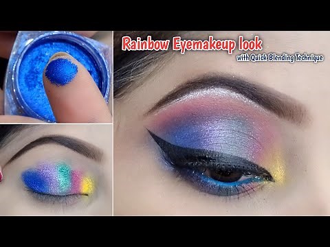 How to: Step by Step Rainbow Eyemakeup || Use this QUICK BLENDING TRICK for colorful eyeshadows..
