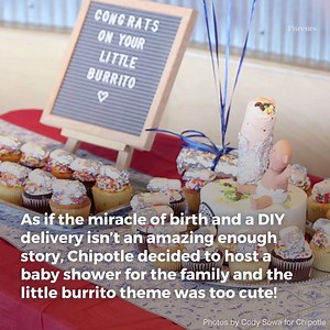 This mom gave birth in a Chipotle Mexican Grill parking lot, then the restaurant threw her an adorable, burrito-themed baby shower 👶 🌯: http://ow.ly/j6vc30jWha5 | Parents