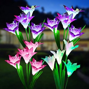 [Hot Item] Waterproof Solar Energy Powered Lily Flower Solar Flower Lights