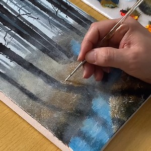 Misty Forest Acrylic Painting #acrylicpainting #painting #art | Joony art