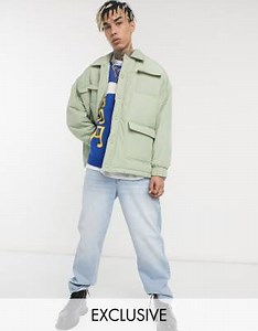 Reclaimed Vintage Inspired - Veste chemise en nylon technique - Vert menthe | ASOS