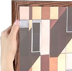 ArtToFrames 14x14 inch Walnut on Red Oak Wood Picture Frame, WOM0066-1343-YWAL-14x14