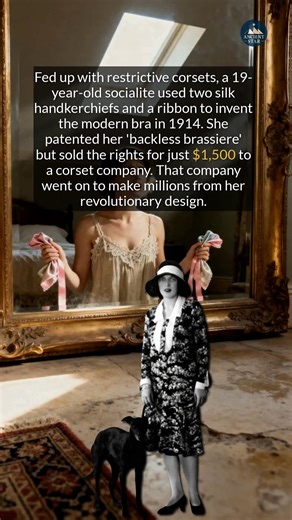 A socialite invented the modern bra with two handkerchiefs and sold the patent for just 1500 dollars. #history #didyouknow #invention #womenshistory | Ancient Star
