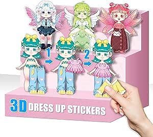 130pcs 3D DIY Dress-Up Stickers for Kids – Fun & Creative Stickers for Laptops, Water Bottles, Novelty Garage Kits – for Girls and Teens