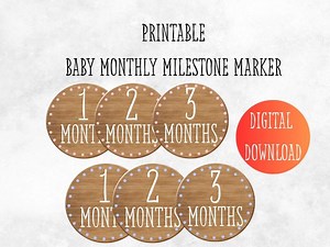 Baby Monatstein Meilenstein Photo Prop – Rosa & Blau Printable (Digitaler Download) - Etsy.de