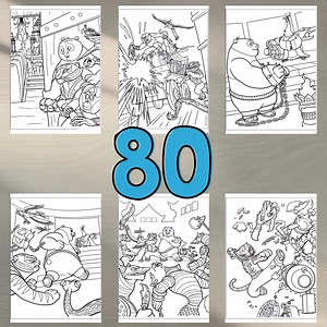Kung Fu Panda Coloring Book: 80 Pages for Kids (digital Download) - Etsy