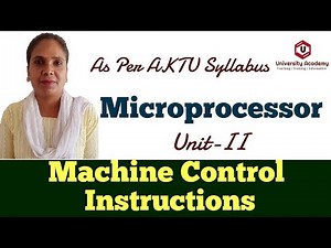 Micro15: Programming of 8085 Microprocessor | Machine Control Instructions in Microprocessor