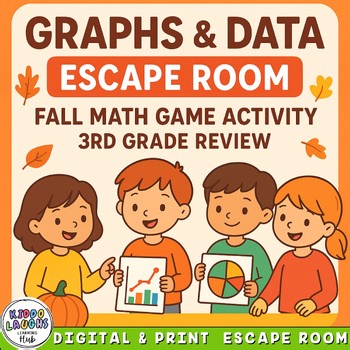 Graphs & Data Escape Room | Fall Math Game Activity | 3rd Grade