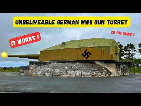 Incredible WW2 gun turret on the top of a hill. This is just AMAZING.