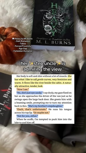 M. L. Burns | Dark Author 🖤 on Instagram: "Heavy by ML Burns is a dark forced proximity taboo romance - Dark Romance - Taboo (Step-uncle x Step-niece) - Forced Proximity - Age Gap - Forbidden Romance"