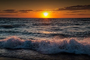 Lake Michigan Sunset Photograph: Frankfort, Point Betsie Seascape Art - Etsy Canada