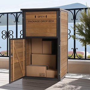 MEDEHOO Large Package Delivery Boxes for Outside,Strong Metal Frame Large Parcel Drop Box with Combination Lockable, Secure Anti Theft Package Delivery Box for Porch Curbside - Walmart.com
