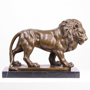 Large Lion Bronze Statue (hot Cast Bronze) - Standing Lion Figurine Modern Art Sculpture Deco - Etsy UK
