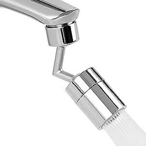 720 Degree Faucet Extender 720° Swivel Sink Female Faucet Aerator with Male Adapter, Faucet Sprayer Attachment Can be Used as Eyewash Station, 55/64”-27UNS Female Swivel Faucet Aerator