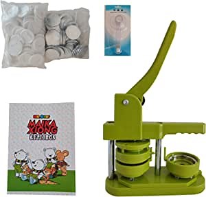 Soiiw Button Badge Maker Machine 58mm (2.25 in) Installation-Free DIY Pin Button Maker Press Machine Badge Punch Press with Free 100pcs Button Parts& Pictures&Circle Cutter&Magic Book