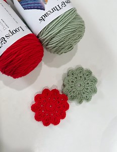 Flower Coaster Crochet Pattern For Christmas