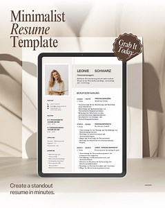 Modèle de CV et de lettre de motivation | Modèle Word de candidature | Simple et élégant - Etsy France