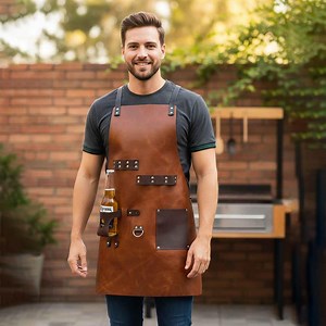 Men Dark Brown Leather-apron, BBQ, Barber, Woodworking, Blacksmith-apron With Adjustable-straps & Tool Holder Multiple-pockets, Gift-for-him - Etsy Canada