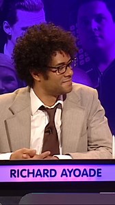 Richard Ayoade, Carol Vorderman, and Frank Skinner contemplate a bizarre scenario: the Queen in a bar, wearing pants with instructions read aloud. It's all phonetically absurd. #bfq #bigfatquiz #panelshow #jimmycarr #richardayoade #jonathanross #davidmitchell | The Big Fat Quiz of the Year