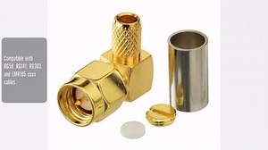 Eightwood 10pcs SMA Male Crimp Connector Right Angle for RG58 RG142 LMR195 Coaxial Cable