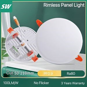 [Hot Item] 10W 18W 24W 36W Framless Round Square Ceiling Lamp Cut Size Adjustable LED Ceiling Light Recessed and Surface Available Rimless Downlight Frameless Panel Light