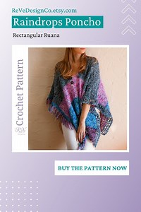 Crochet Ruana Poncho Pattern: Easy Unisex Wrap With Optional Fringe (PDF Pattern - Etsy