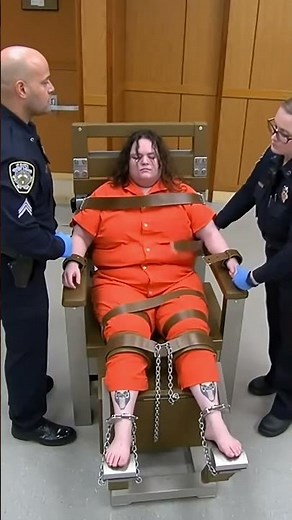 Female Inmate Restrained in Federal Courtroom Chair | Real USA Court Footage