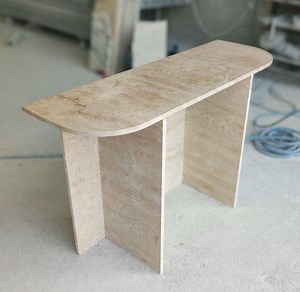 Handcrafted Natural Travertine Console Table: Modern Stone Entryway Dresser - Etsy UK