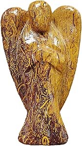 Mariam Jasper Angel, 2" Hand Carved Pocket Guardian, Healing Crystal Figurine, Peace & Love Protection Gift