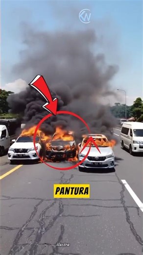 Tiga mobil terbakar sekaligus 😱 #shorts #viral