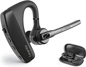 Conambo Bluetooth Headset CVC8.0 Noise Cancelling Dual Mic, Wireless Bluetooth Earpiece V5.0 Hands-Free Headset for iPhone and Android Cell Phones Driver/Trucker/Business