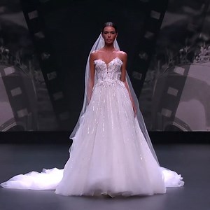 This immaculate #AtelierPronovias wedding dress features beaded 3D flowers on the bodice covered in cascades of sparkly beads allover with a dreamy long train. 🌷🌷🌷 https://bit.ly/3nq4dxp | Designer Bridal Room, Hong Kong