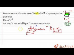 Pressure is determined as force per unit area of the surface. The `SI` unit of pressure, pascal ...