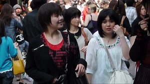 Crowd of People in Takeshita Dori, a Busy Shopping Street in Harajuku District Stock Footage - Video of asia, japan: 89972750