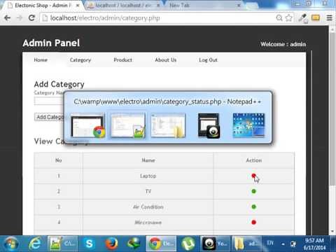 16 enabled disable button to show category in php
